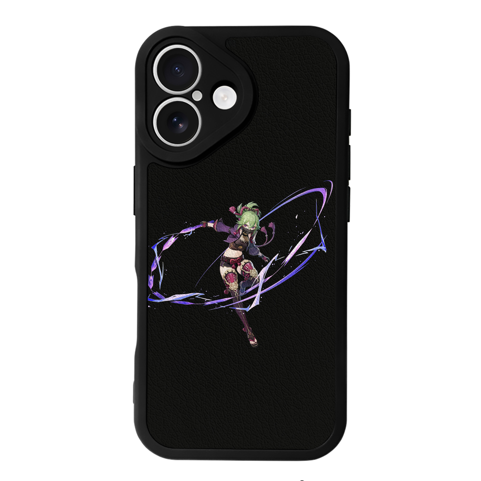 げんし神  久岐忍 くき しのぶ genshin Kuki Shinobu 【iPhone 16シリーズ対応】シリコンスマホケース（レザー調） 材質：シリコン